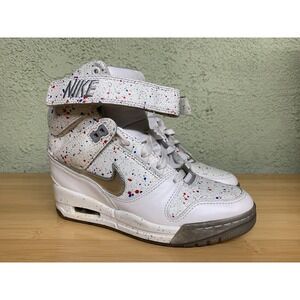 Woman Revolution Sky Hi White Paint Splatter Sneakers Hi Sz‎ 6